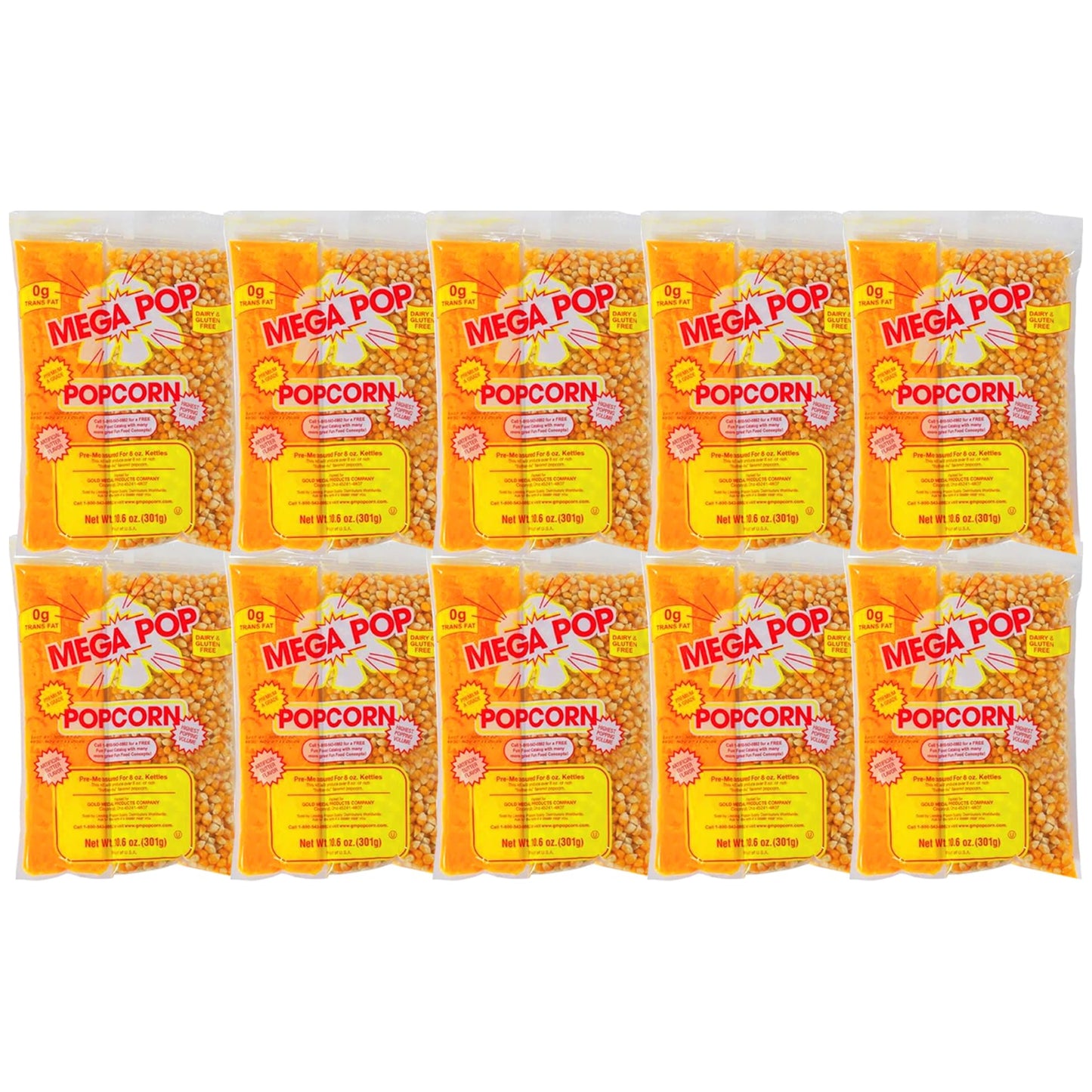Generic Mega-pop Popcorn Oil and Salt Kit - 10 Count - 10.5 Oz - Flavored Popcorn - Butter Corn/Oil/Salt