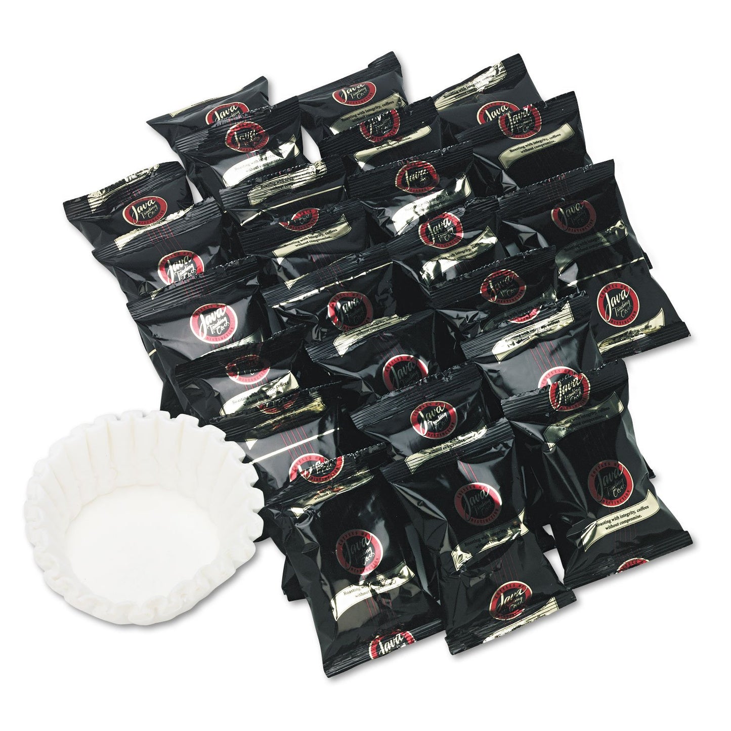Distant Lands Coffee 308042 Coffee Portion Packs, 1.5Oz Packs, French Roast, 42/Carton