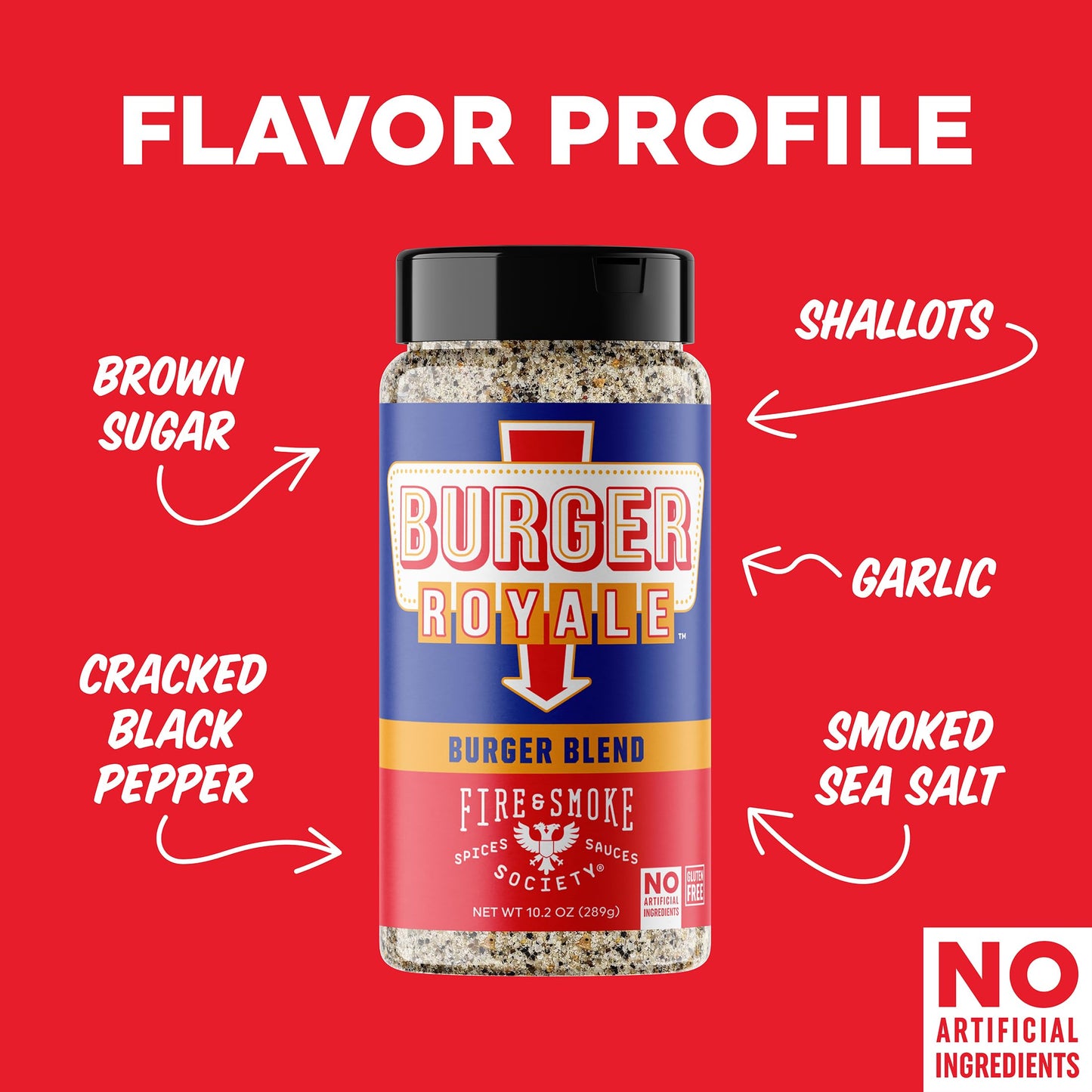 Fire & Smoke Society BBQ Rub, Burger Royale Seasoning, 10.2 oz (Pack of 2)