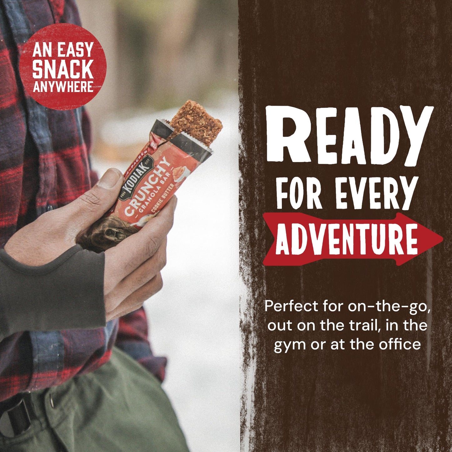 Kodiak Cakes Crunchy Granola Protein Snack Bars, Cookie Butter, 12 Count (Pack of 12), 100% Whole Grains, High Protein