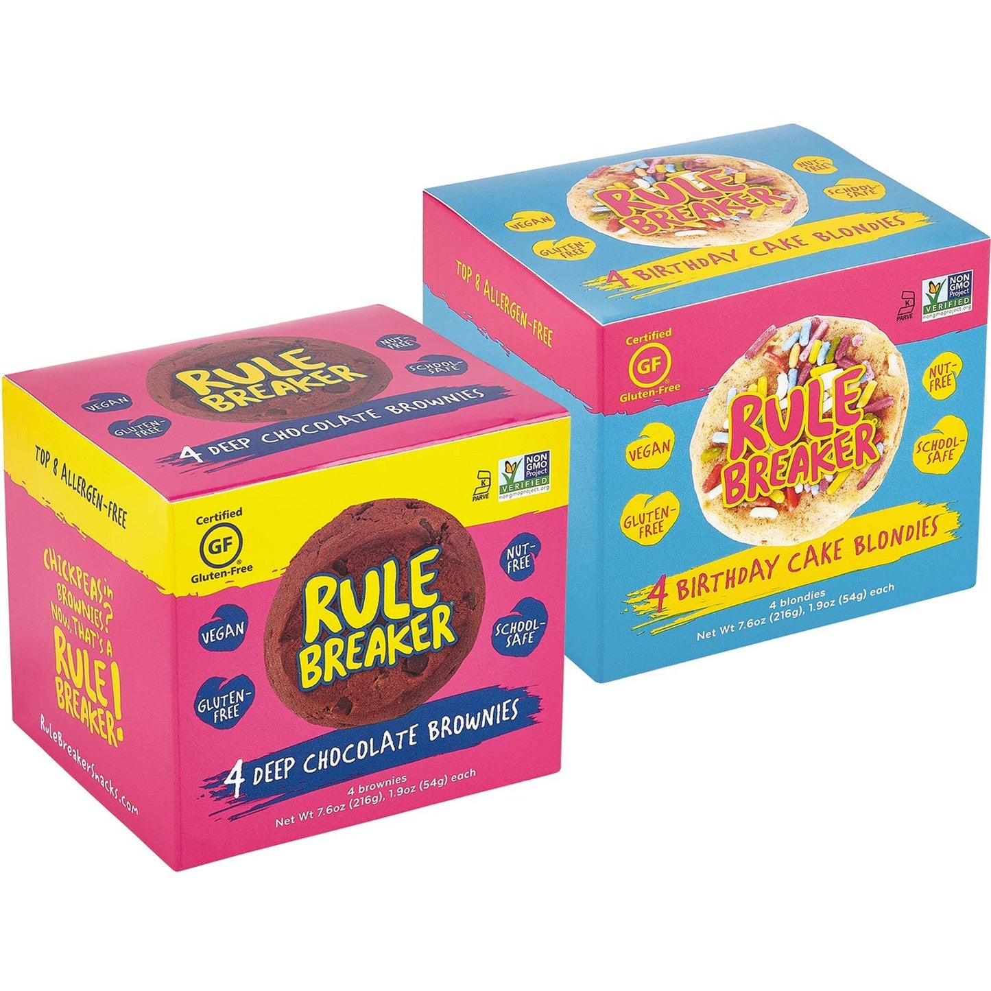 Rule Breaker Snacks Flavor Variety 8 Pack | Vegan, Gluten-Free, Allergen-Free | Great for School, Office, Pantry | 8 Individuall