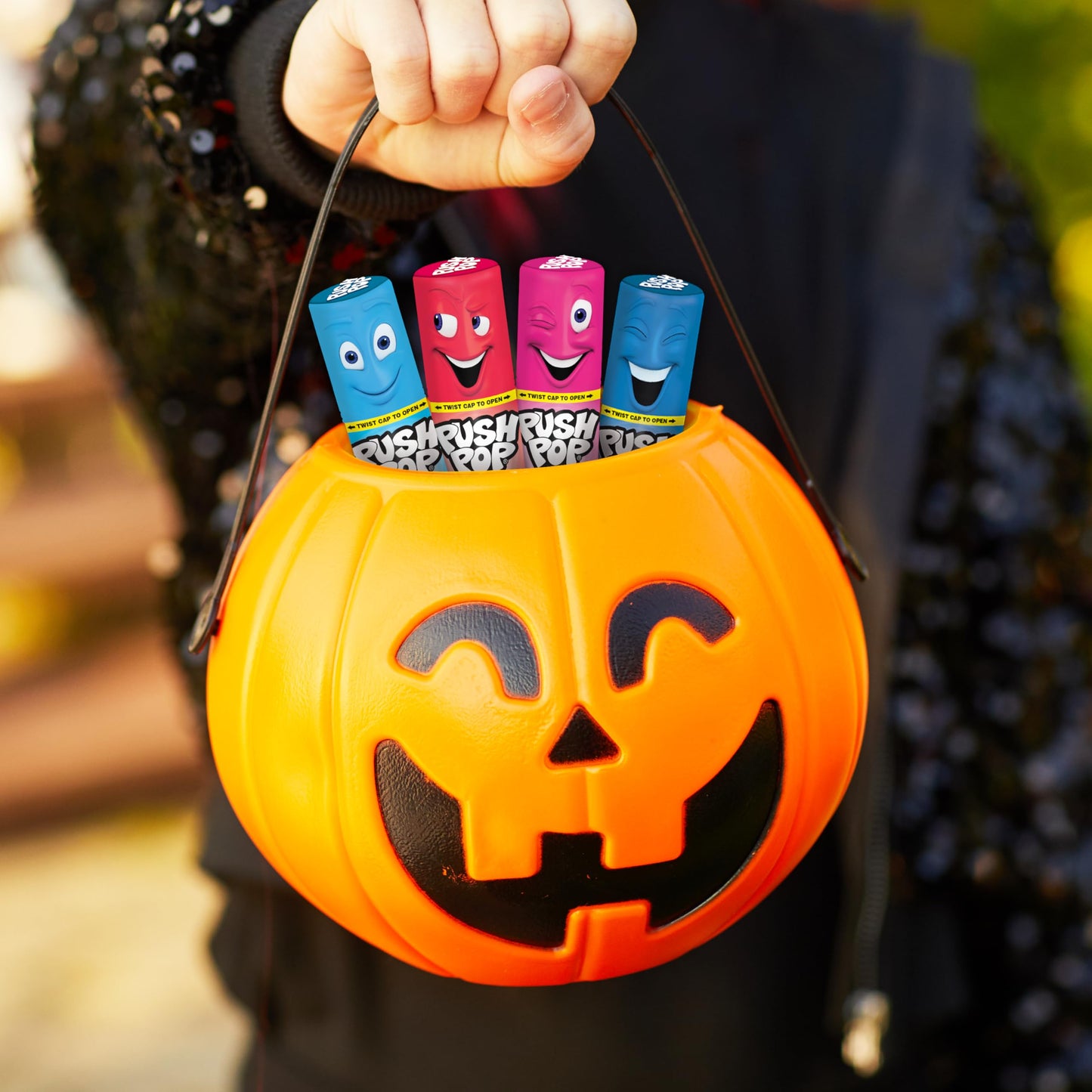 Push Pop Halloween Candy - Individually Wrapped Bulk Lollipops - 10 Ct Hard Candy in Assorted Flavors, Fun Candy for Kids, Party