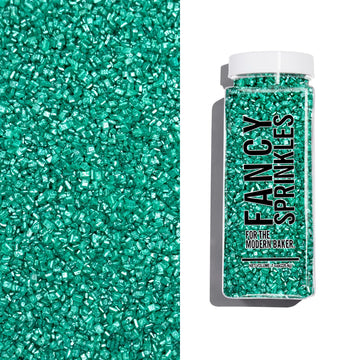 Fancy Sprinkles Emerald Green Fancy Sugar Pearlescent, Sparkly Sugar Crystals (8 OZ)