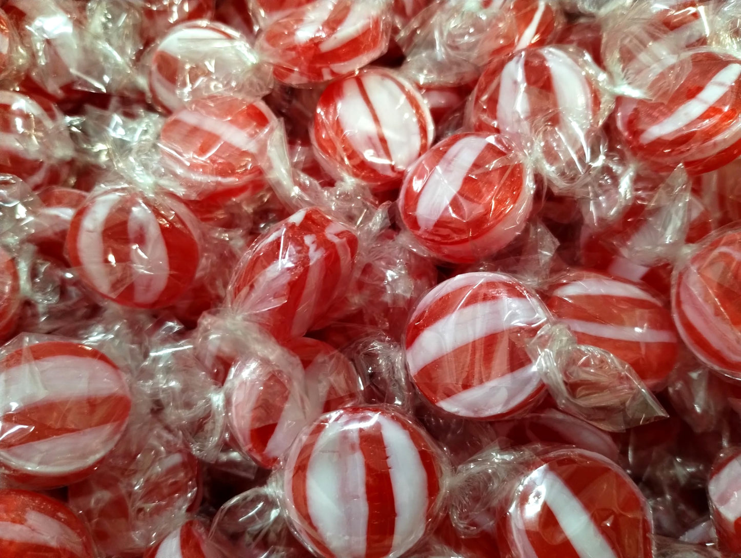 Striped Cinnamon Discs - 4 lbs of Fresh Delicious Individually Wrapped Red and White Hard Candy Buttons