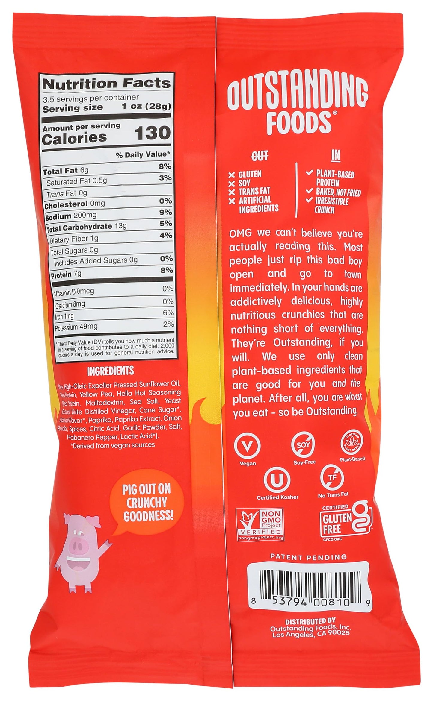 Pigout Pigout Hella Hot Pigless Pork Rinds 3.5 Ounce