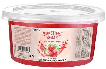 Strawberry Boba Pearls, Popping Bursting Boba, Bubble Pearls For Bubble Tea 1 Pound, No Artificial Colors (Strawberry, 1 LB Pack