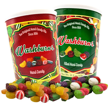 Needzo Old Fashioned Christmas Candy Assortment, Original and Filled Hard Candies, Bulk Tubs of Assorted Flavors for Bowl Filler