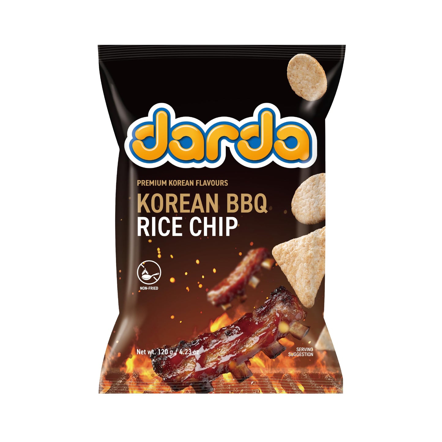 DARDA Korean BBQ Rice Chips - Air-Popped, Low-Calorie Snack, 4.23 oz