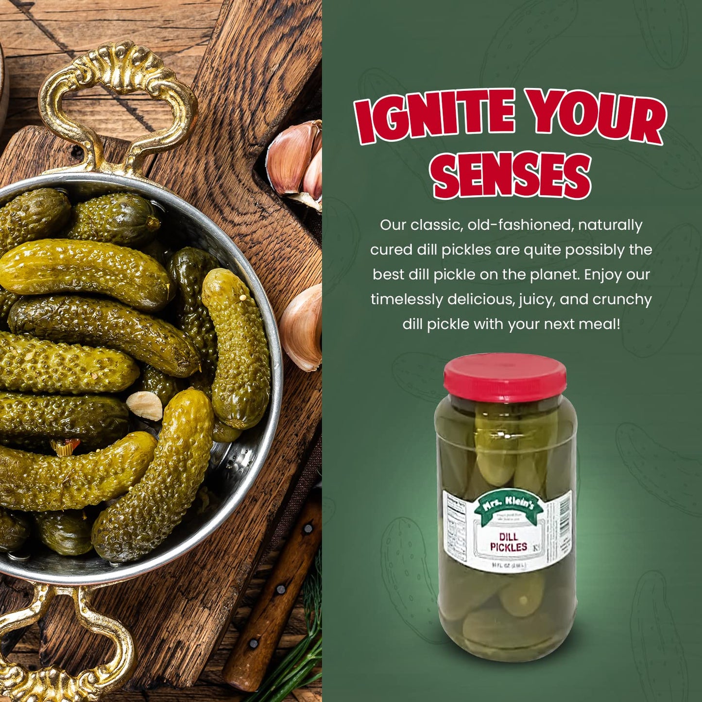 Mrs Kleins-Whole Dill Pickles-90 Oz