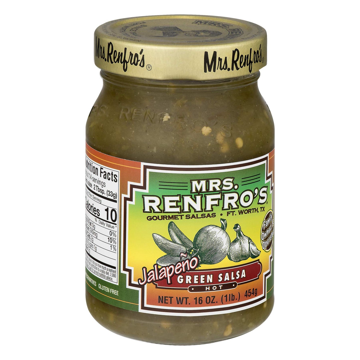 Mrs. Renfros Hot Green Jalapeno Salsa, 16 oz (Pack of 3)