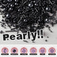 HUEBEATY 6-in-1 Black Edible Cake Pearls Sprinkles for Cake Cookies Decorating and Baking | 180g/6.36oz | Black Sanding Sugar fo