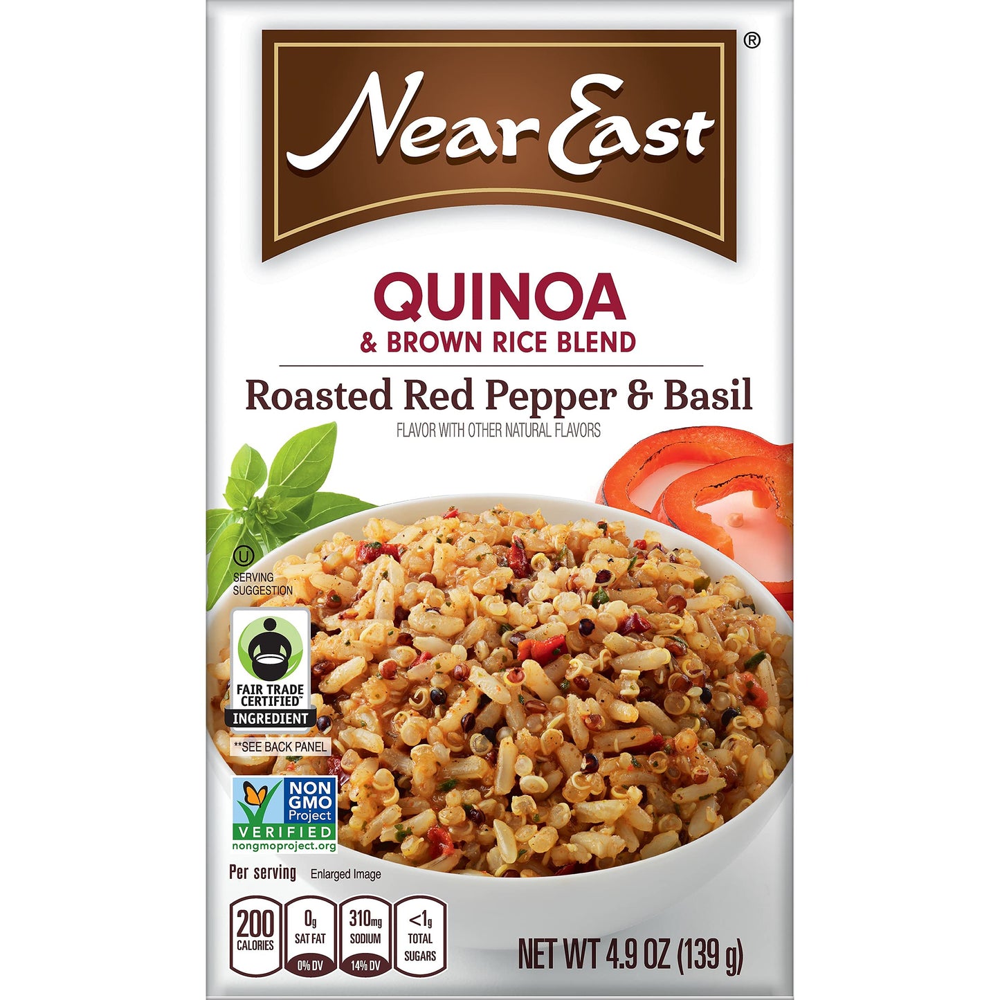Near East Roasted Red Pepper And Basil Quinoa, 4.9-Ounce (Pack Of 6)