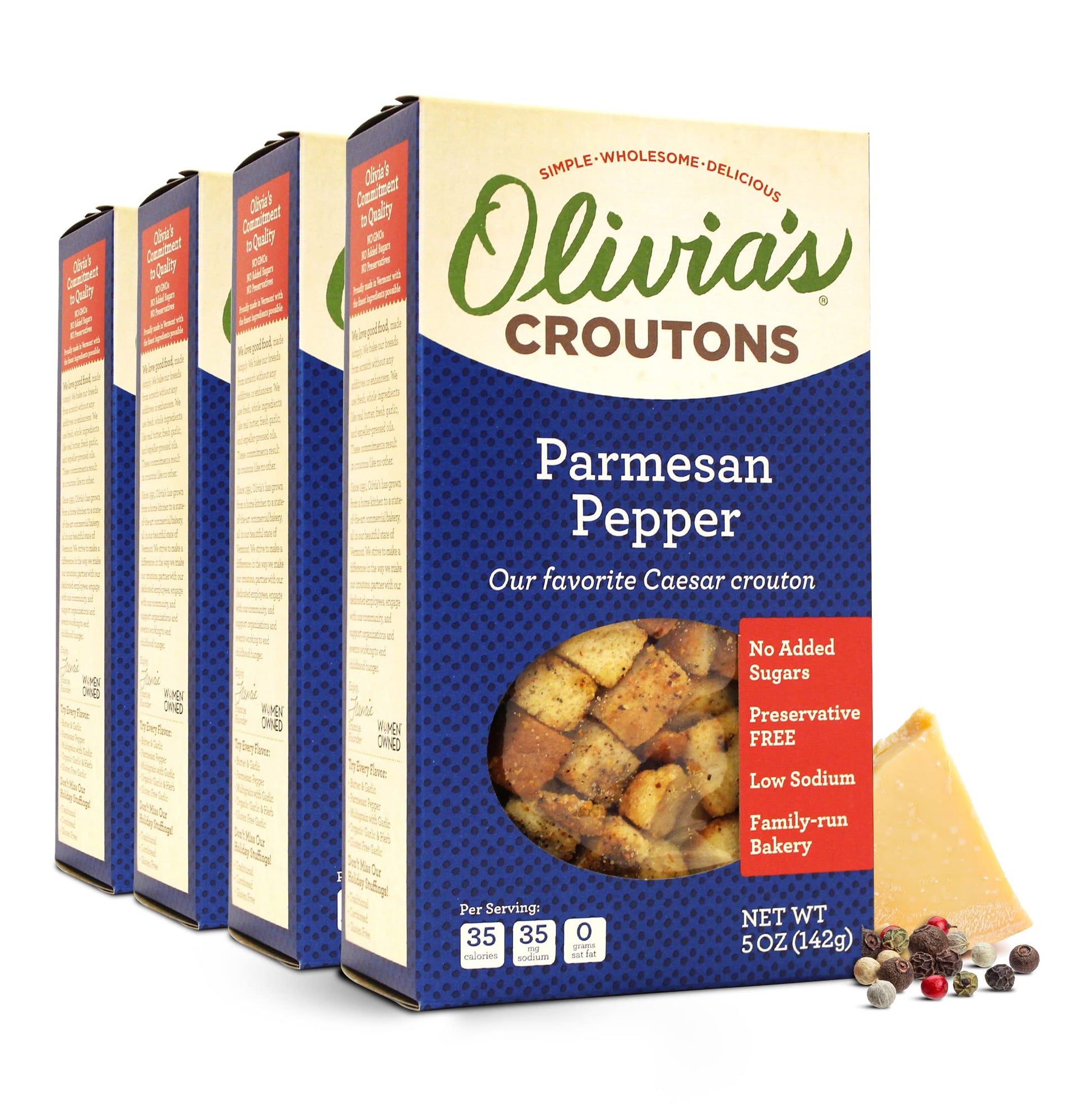 Croutons For Caesar Salad - Olivias Croutons Parmesan Pepper Croutons - Gourmet Salad Toppers and Soup Croutons From A Family-Ru