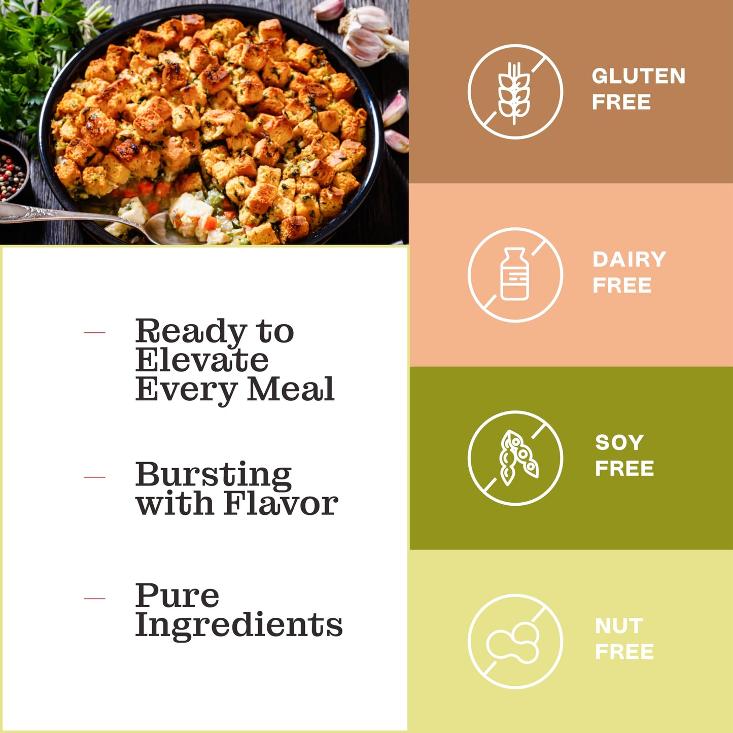 Katz Gluten Free Herb Seasoned Stuffing Mix Perfectly For All Your Holiday And Everyday Cooking Needs  With No Artificial Flavors  Colors  Or Preservatives - Dairy Free  Soy Free  Nut Free  Kosher 1-Pack (6 Oz)
