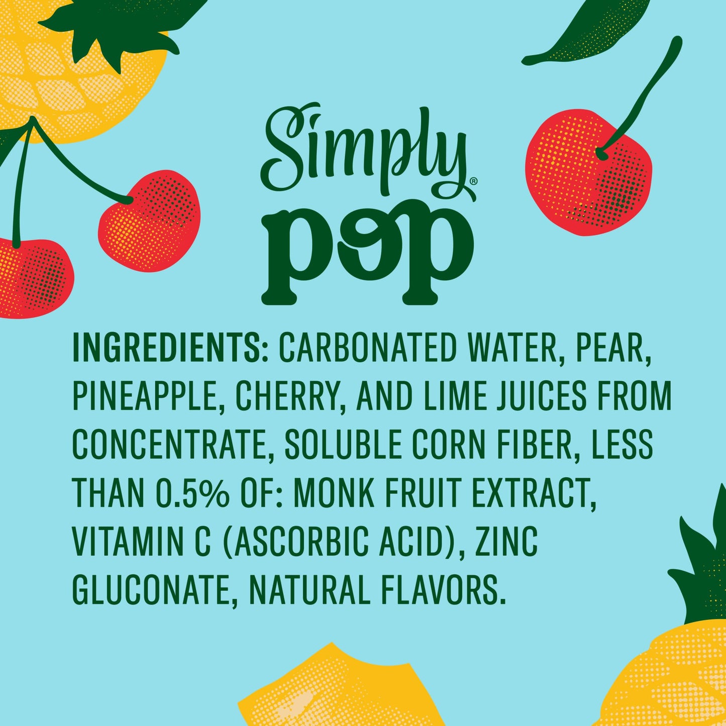 Simply POP Prebiotic Soda Fruit Punch Cans  12 fl oz  12 Pack
