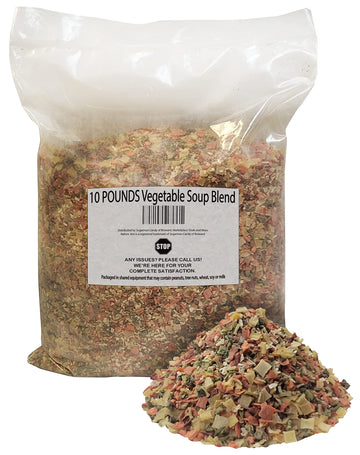 NatureJam Dried Vegetable Soup Blend - 10 Pounds Dehydrated Vegetable Flakes for Ramen Noodle Soup