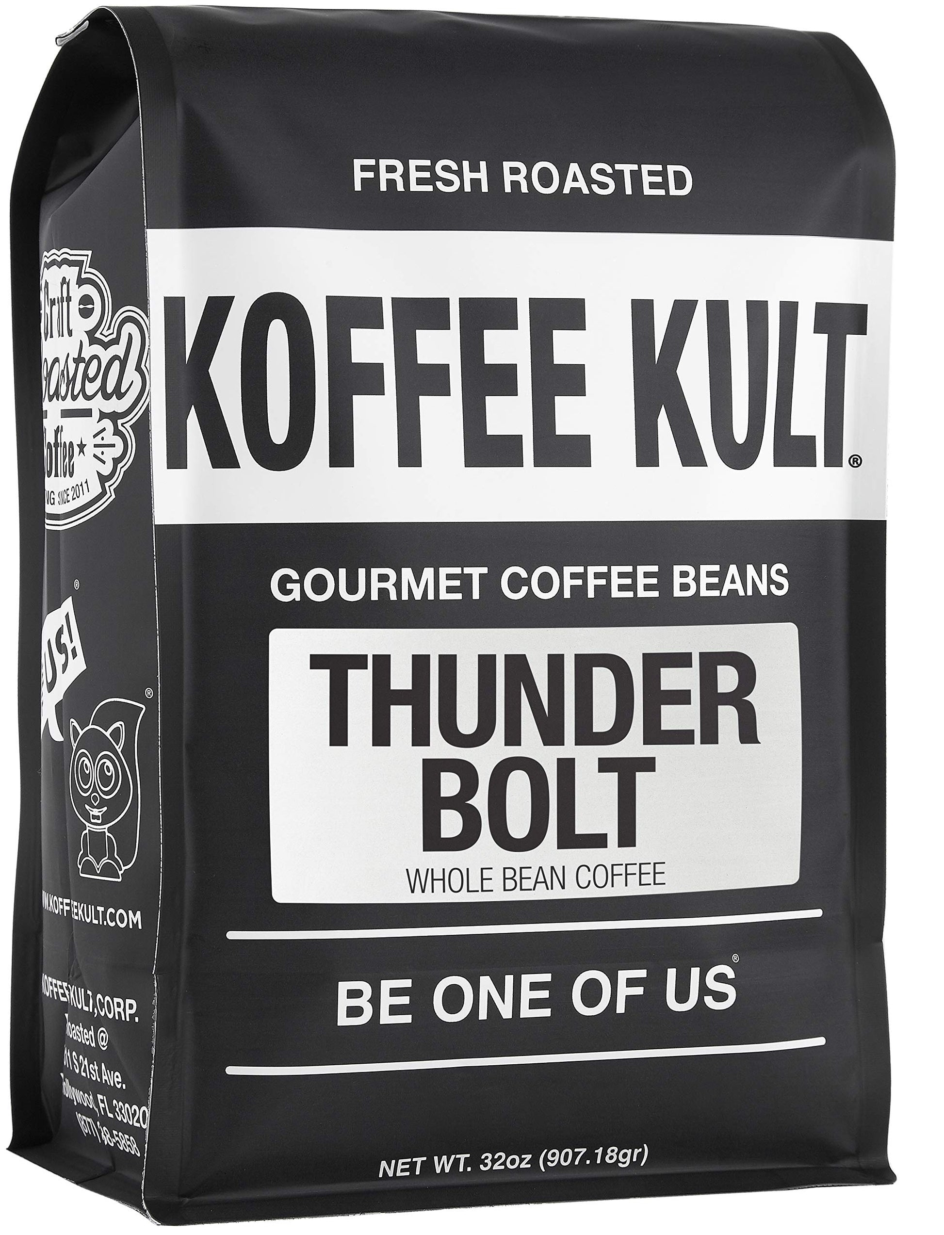 Koffee Kult Dark French Roast Whole Bean Coffee, 100% Arabica, 32oz Resealable Package