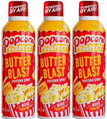 POPCORN PERFECT: Popcorn Butter spray for Microwave and Popcorn Maker, Pop Corn Alternative to Oil, Tastes like Movie Theatre Bu