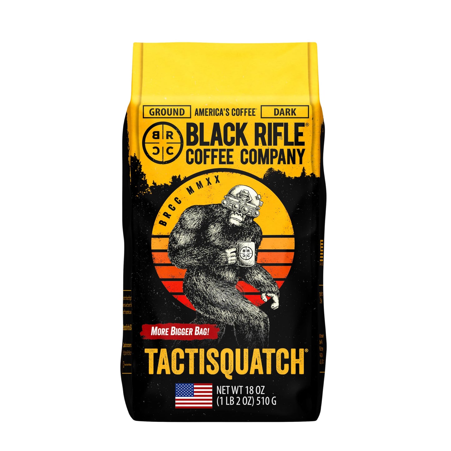 Black Rifle Coffee Company Ground Coffee Dark Roast, 18oz Bag, Made from Colombian & Brazilian Arabica Beans