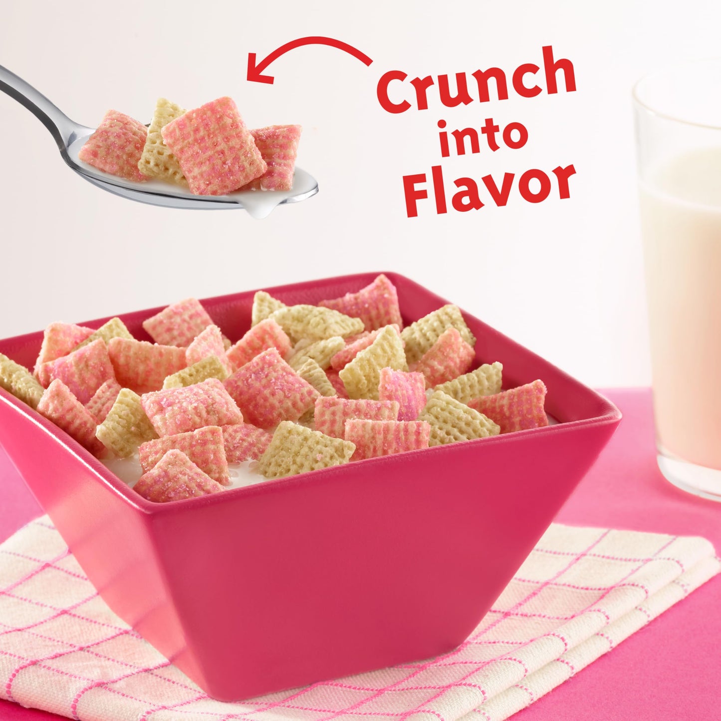 Strawberry Vanilla Chex Cereal, Gluten Free Breakfast Cereal, Made With Whole Grain, 12.4 Oz