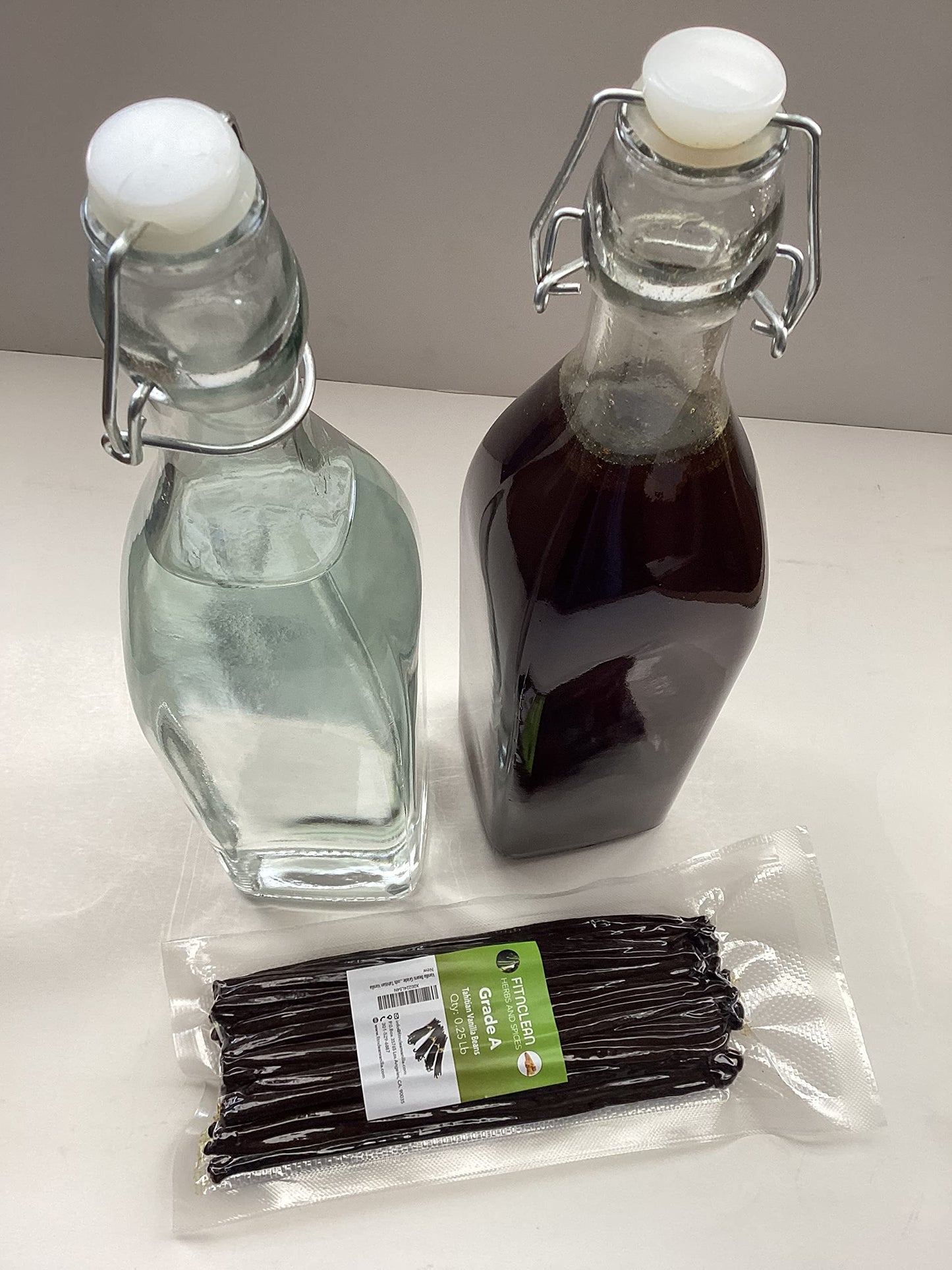FITNCLEAN VANILLA Tahitian Vanilla Beans Grade A for Extract, Cooking & Baking - 4oz Non-GMO Pods