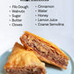 Bakluva 4-Piece Baklava Pastry Dessert Gift Box - (4) Large 2.3 Oz (66 Gram) Pieces - Perfect For Gifts, Parties, And More
