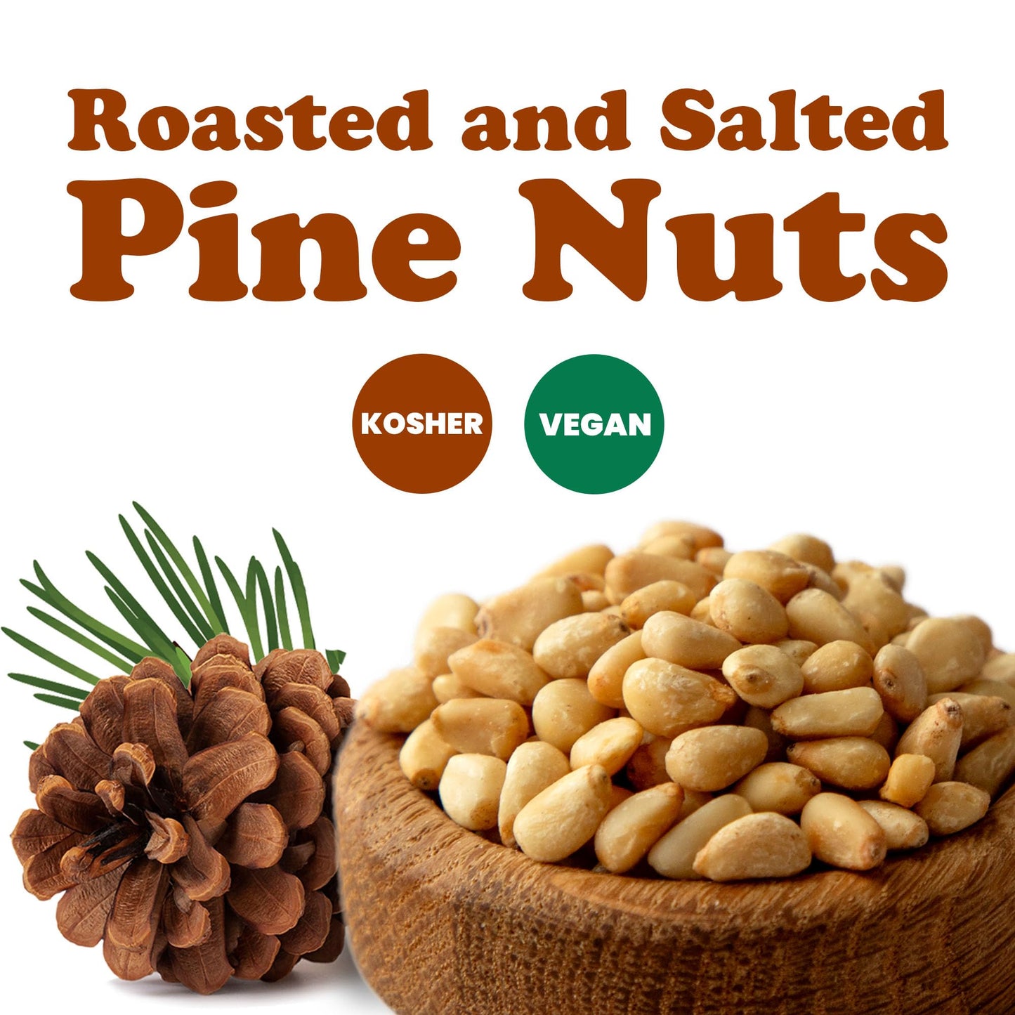 Food to Live Dry Roasted Pine Nuts, Lightly Salted, Vegan, Kosher, 2 Pounds