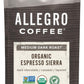 Allegro Coffee Organic Espresso Sierra Ground Coffee, 12 Oz