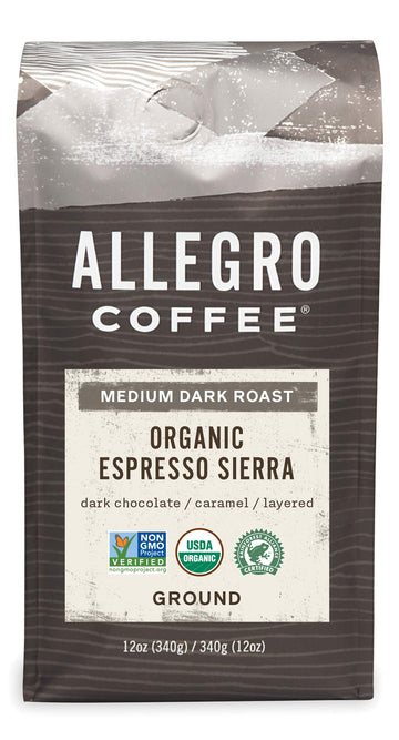 Allegro Coffee Organic Espresso Sierra Ground Coffee, 12 Oz