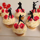 YCTHUNFISH 36 Pack Boxing Cupcake Toppers - Glitter Boxing Gloves, Gym Theme Decorations for Baby Shower, Birthday Party