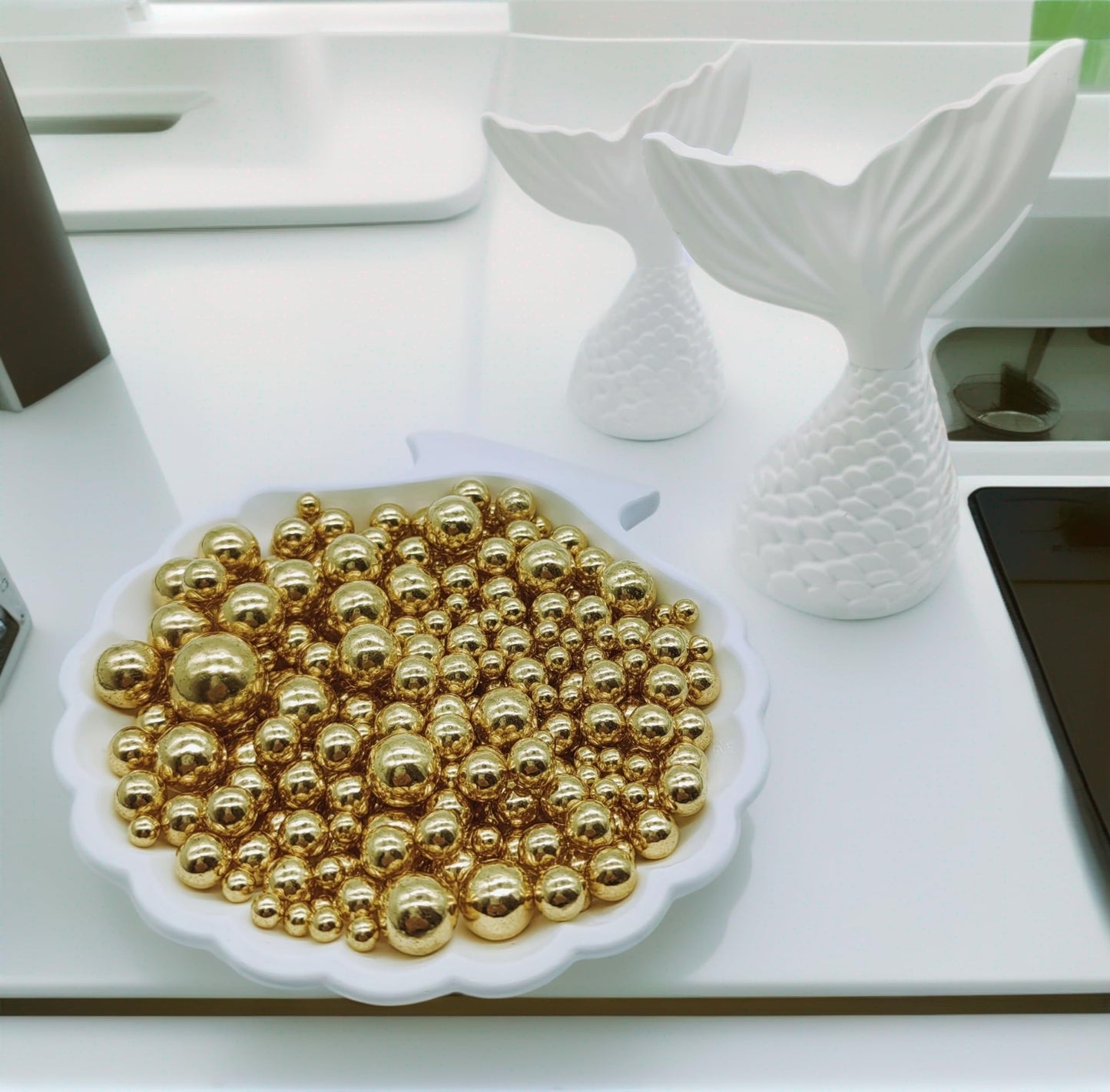 Edible Super Gold Sugar Pearls Sprinkles Candy Mix Size Pearls Cake Decorations Cupcake Toppers Cookie Decorating Perfect For We