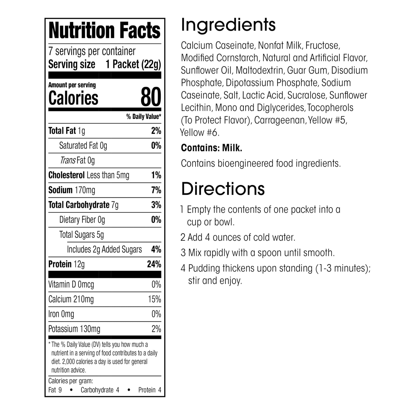 Wonderslim Protein Pudding, Lemon, 12G Protein, Gluten Free (7Ct)