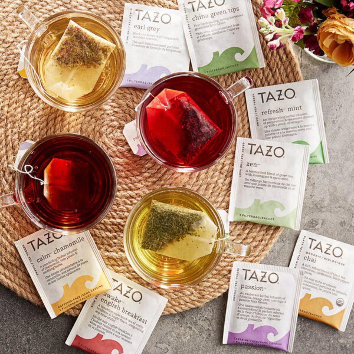 Tazo Tea Bags Sampler 40 Count Variety Gift Box, 10 Different Flavors