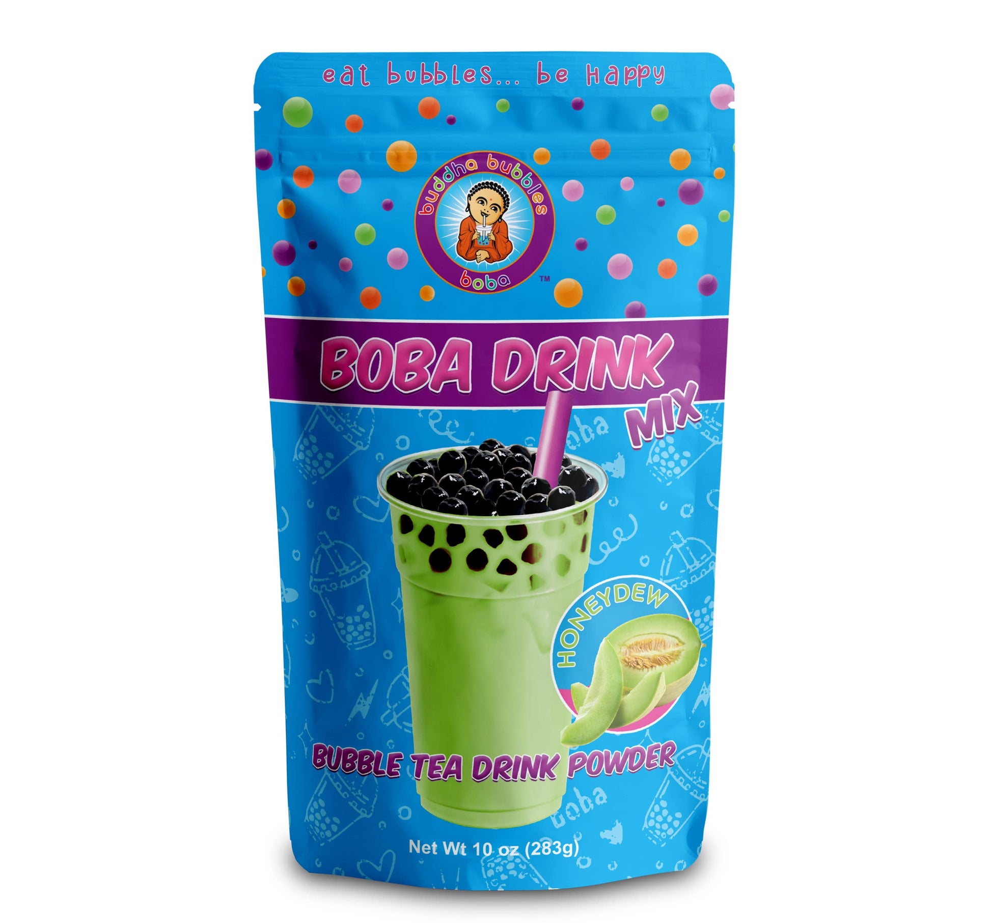 Buddha Bubbles Boba Premium HONEYDEW MELON Boba Tea Drink Mix 10 Ounces