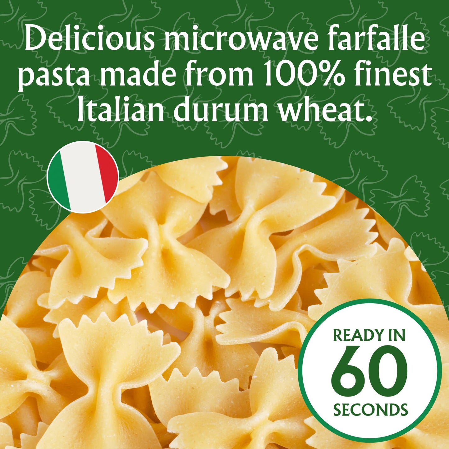 Pasta Zing Mircrowavable Farfalle Pasta Pack Of 7, 7.05 Ounce, | Ready To Eat In 60 Sec | Pasta -100% Italian Durum Wheat | Natu