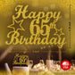 RokAPary 65th Birthday Cake Topper Gold Glitter, Acrylic, 1 Count, Sturdy Double-Sided, Made in USA
