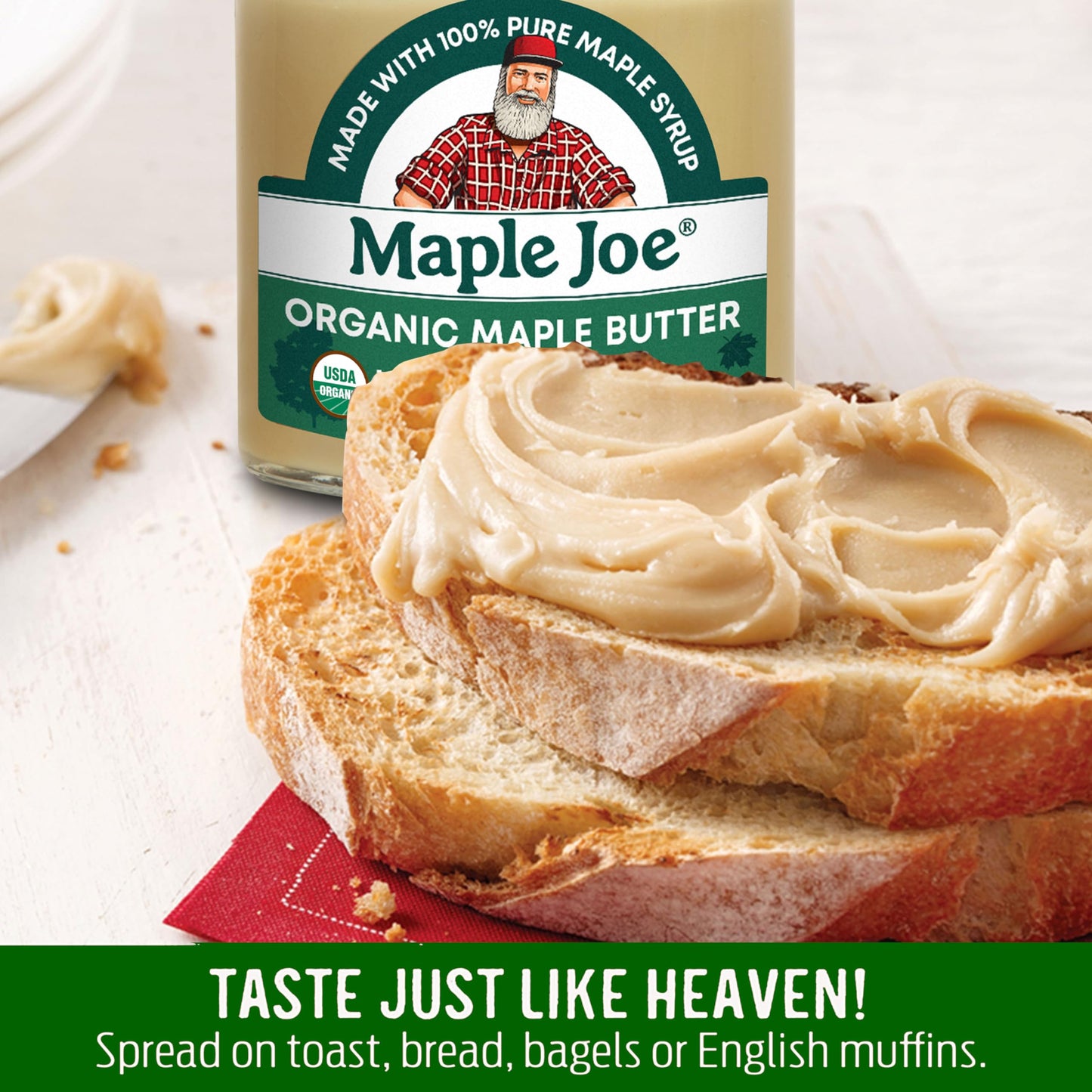 Maple Joe Maple Butter Spread, Pure Cream Spread Made With 100% Natural Grade A Syrup Butter. Smooth & Creamy Sugar Candy, Vegan