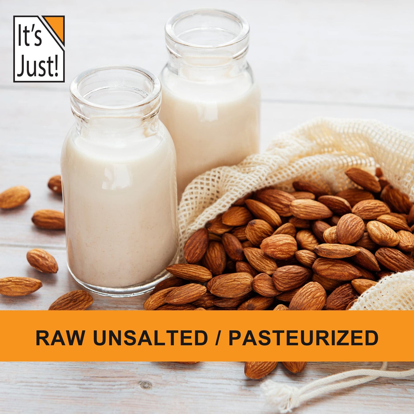 It'S Just - Raw Whole Almonds, Grown In California, 32Oz (2Lbs), Unsalted, Premium Quality, Supreme Grade, Naturally Semi Sweet,