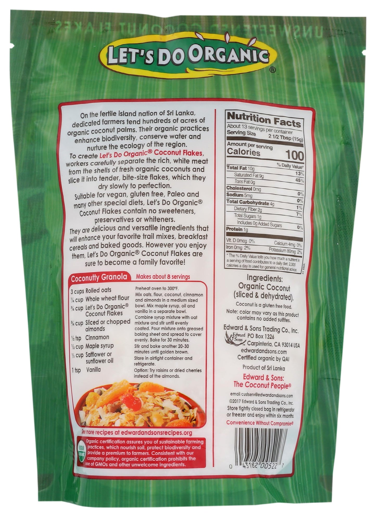 Let s Do Organic Unsweetened Coconut Flakes, 7 oz