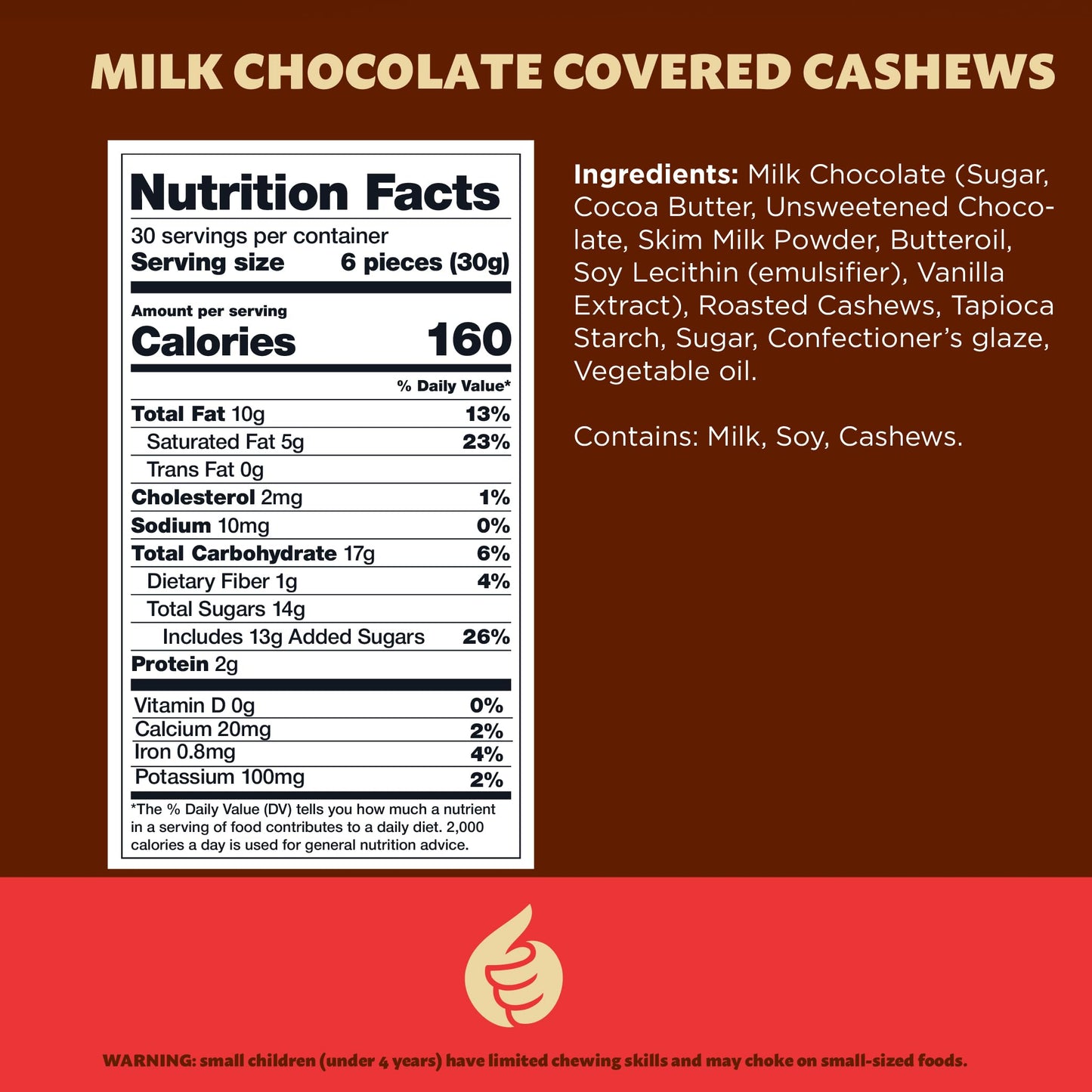 iLike Real Milk chocolate covered cashews candy 2 Pound Bag