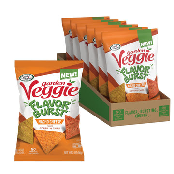 Sensible Portions Garden Veggie Flavor Burst Tortilla Chips, Nacho, 2 Oz (Pack of 6)