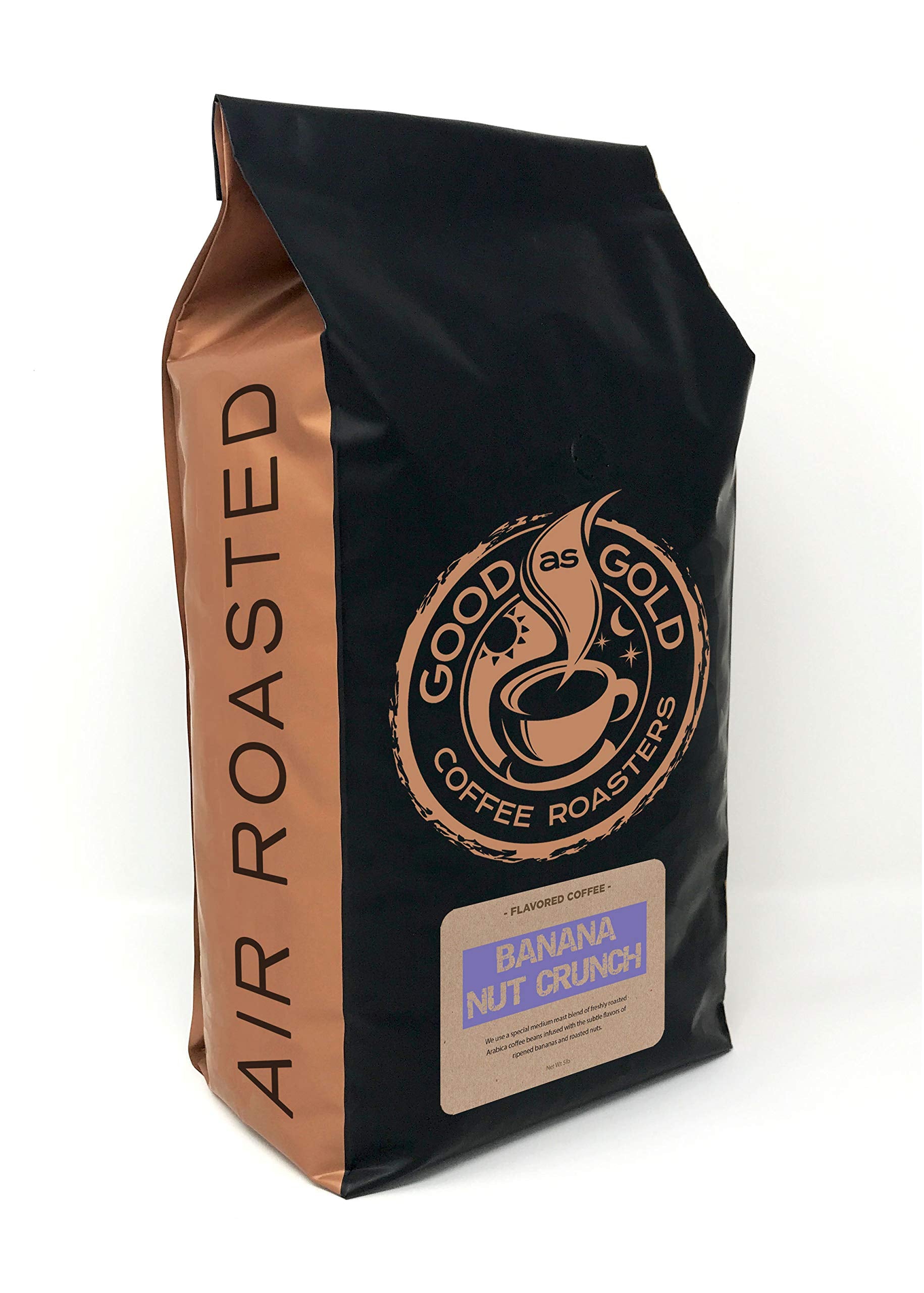 Good As Gold Banana Nut Crunch Whole Bean Coffee, Flavored, 80 Ounce Bag