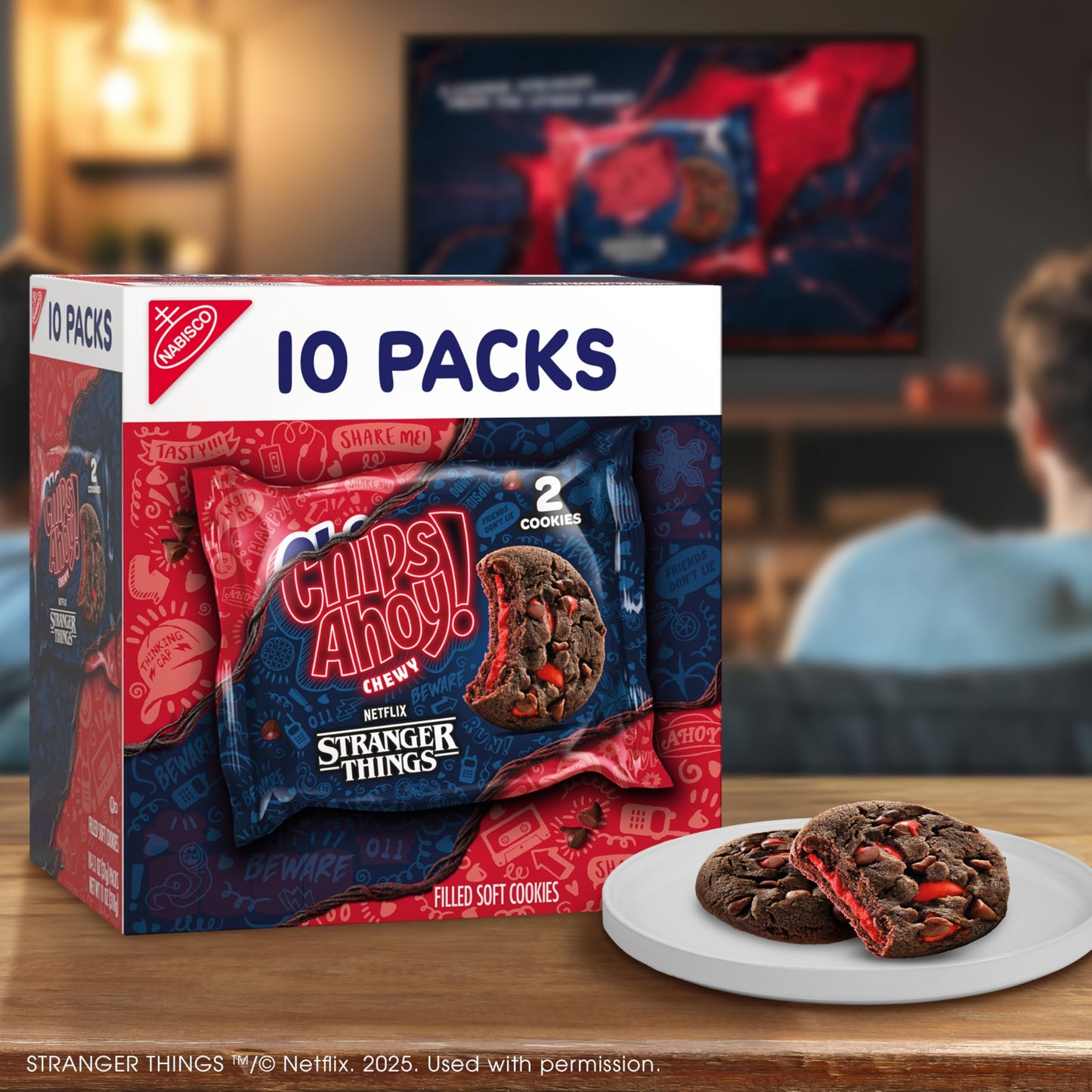 Chips Ahoy! Chewy Strawberry-Filled Cookies, Limited Edition, 10 Snack Packs, 10.6 OZ