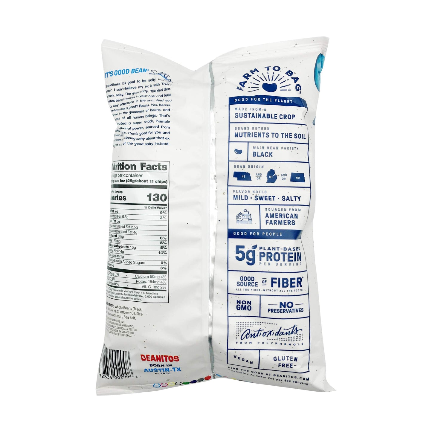 Beanitos Black Bean Chips With Sea Salt 6 Oz