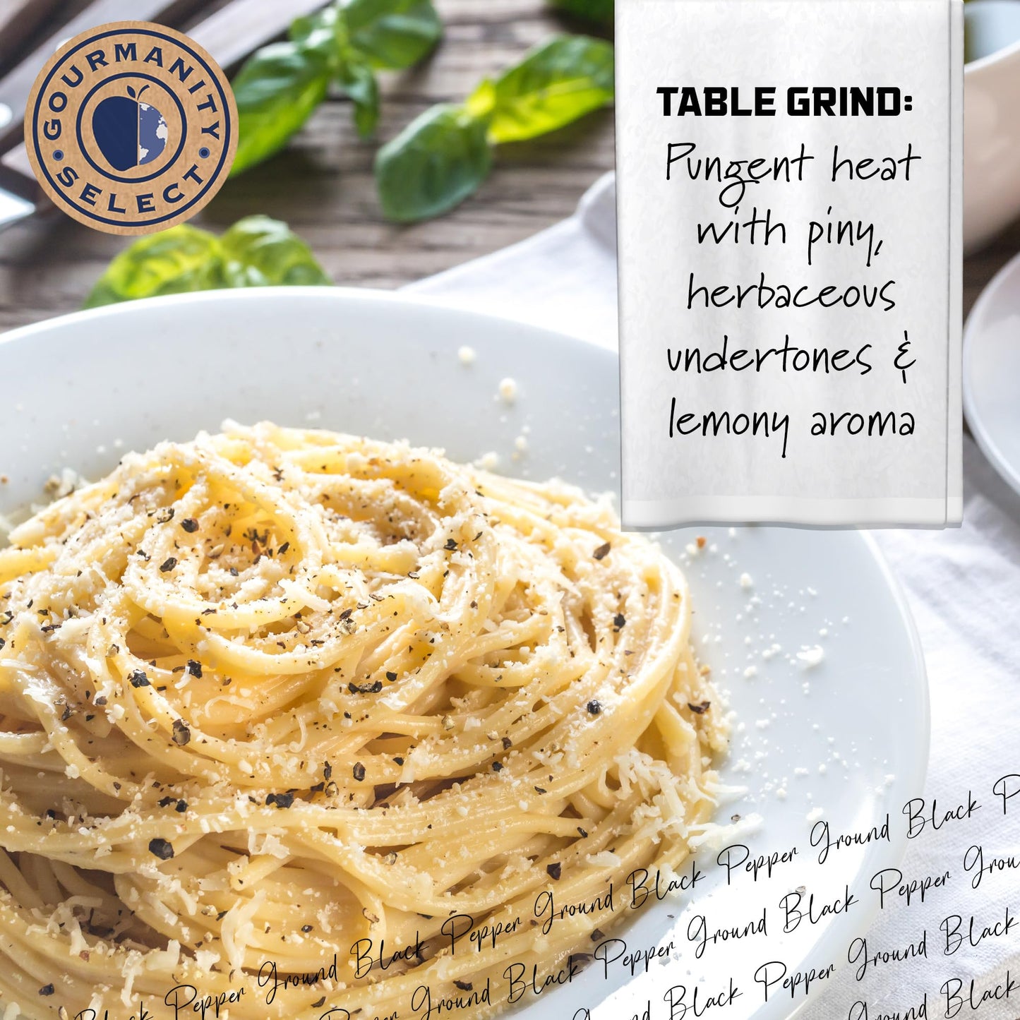 Gourmanity Select Organic Fine Ground Black Pepper, Ceylon Black Ground Pepper Spice, Ideal For Seasoning And Gourmet Cooking, V