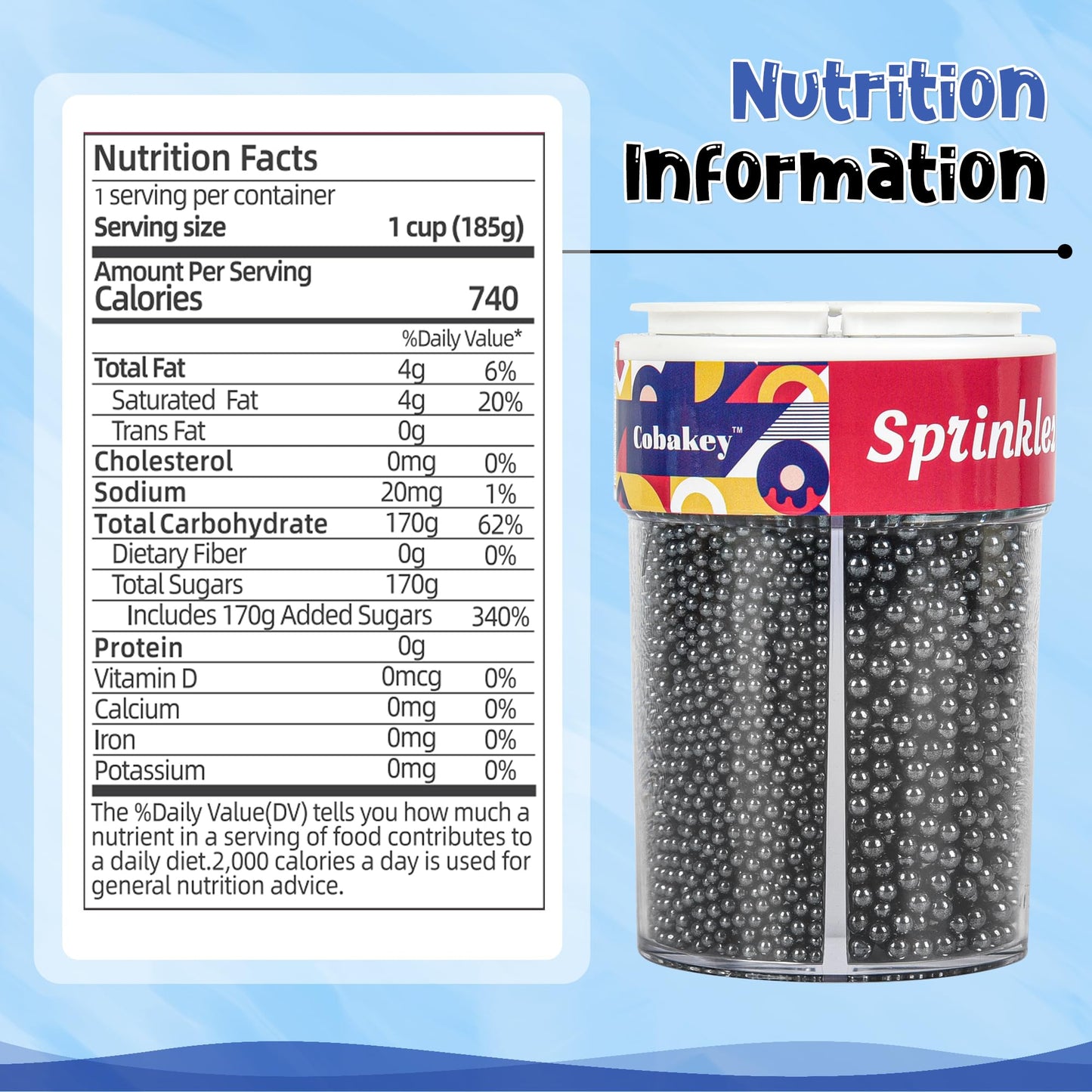 Edible Black Pearl Sugar Sprinkles For Cake Decorating 2Mm Mini Candy Pearls 4 Sizes Sprinkles Mix For Cookie Ice Cream Candy Ch