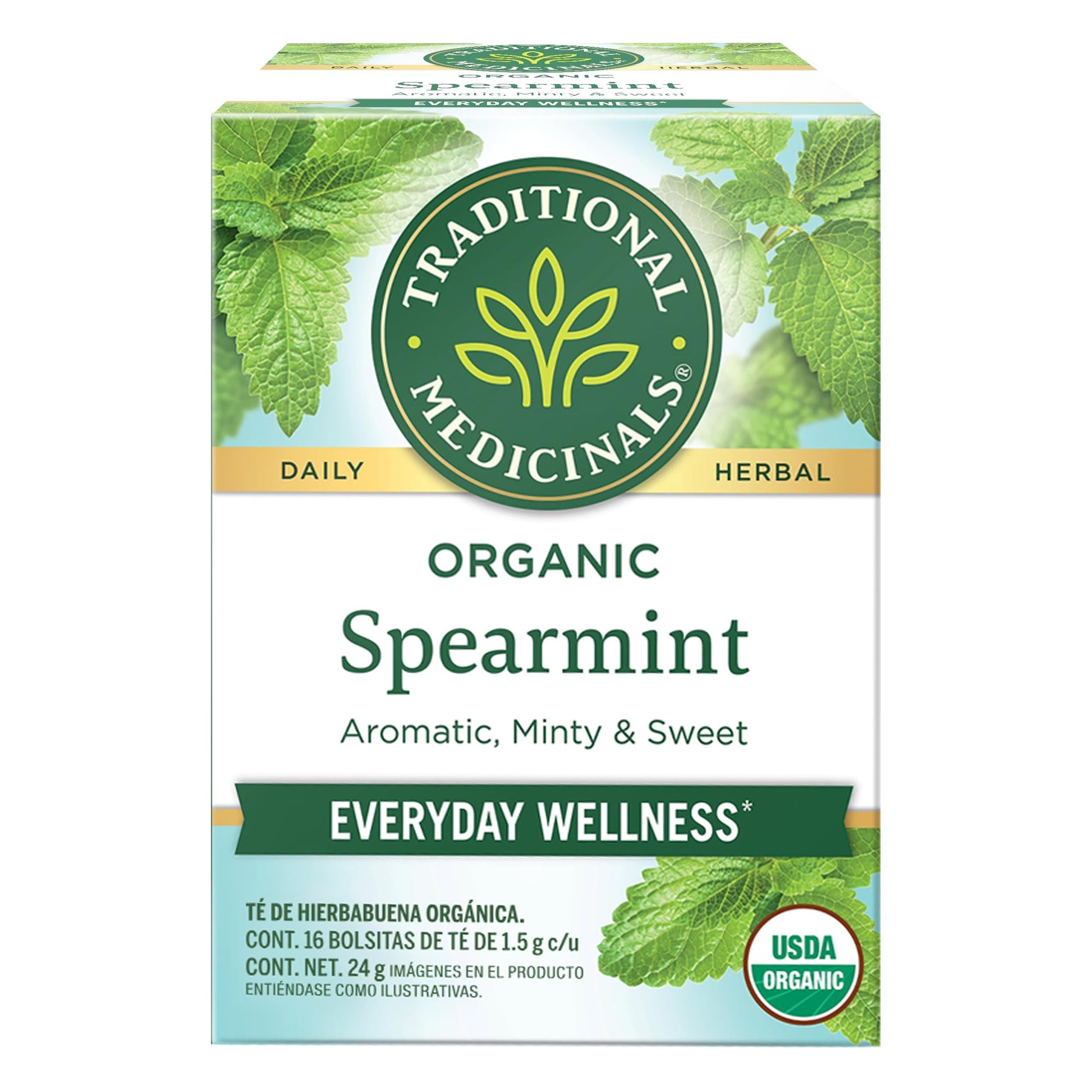 Traditional Medicinals Organic Spearmint herbal tea, Fair Trade Certified, 16 ct