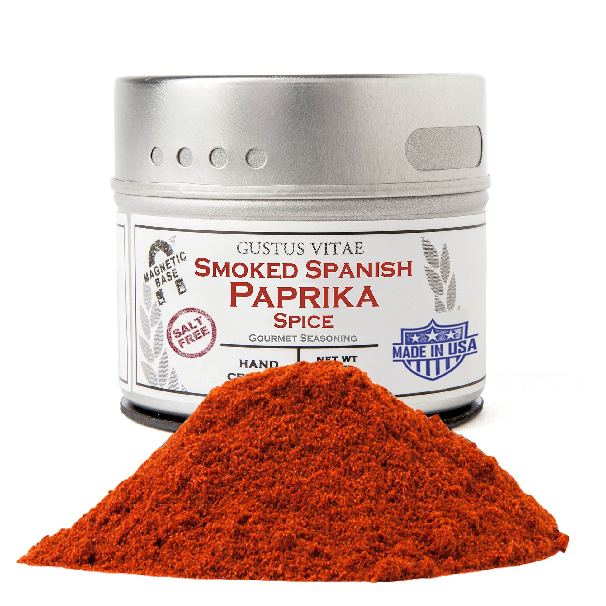 Gustus Vitae Smoked Spanish Paprika - All Natural, Non GMO, 4 Ounce, Sustainable Spice, Hand Crafted Seasoning
