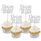 24 PCS Prom 2025 Cupcake Toppers Glitter Graduation Night Party Cupcake Picks Class of 2025 Decorations for 2025 Graduation Prom
