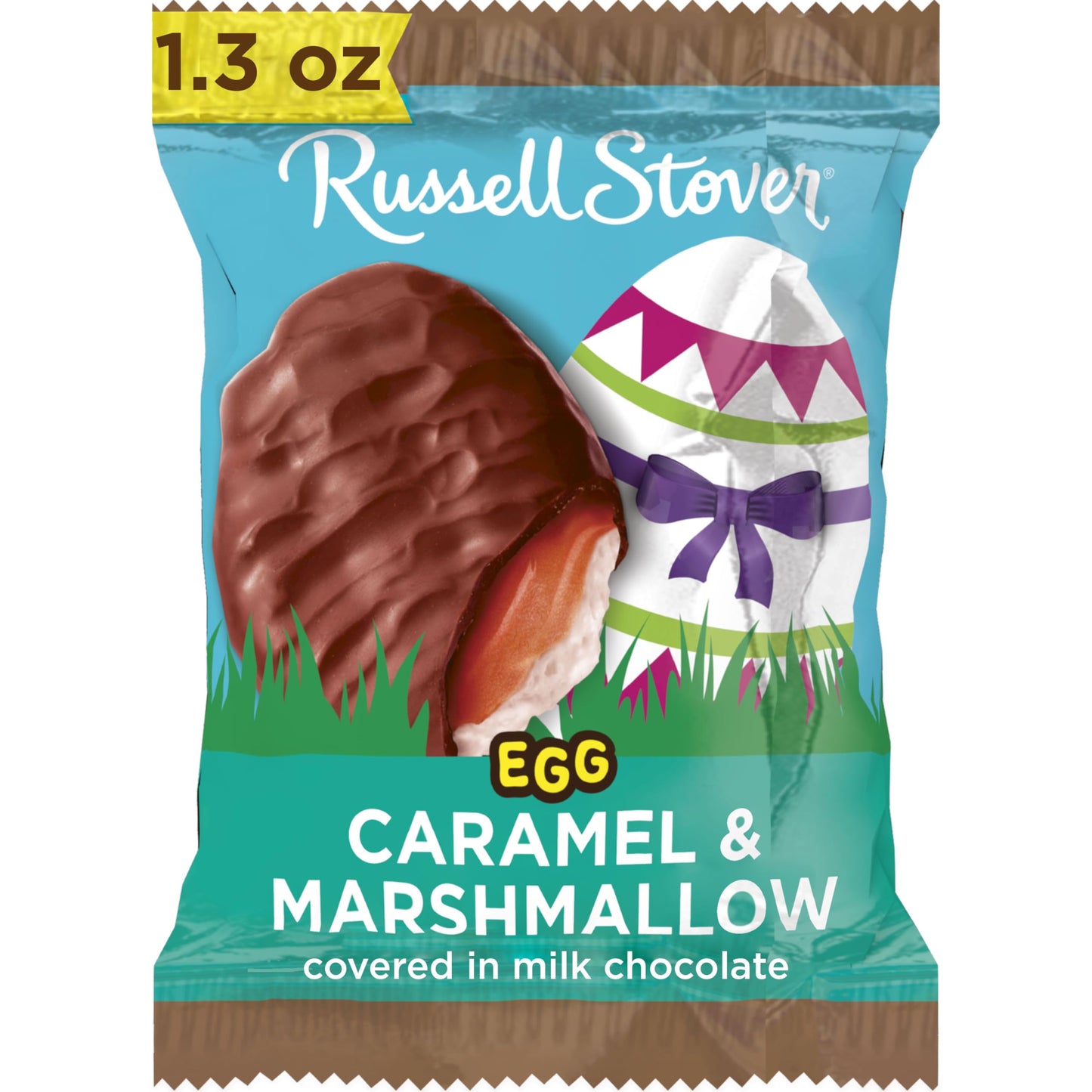 Russell Stover Easter Caramel & Marshmallow Milk Chocolate Easter Egg, 1.3 oz each (Pack of 18)